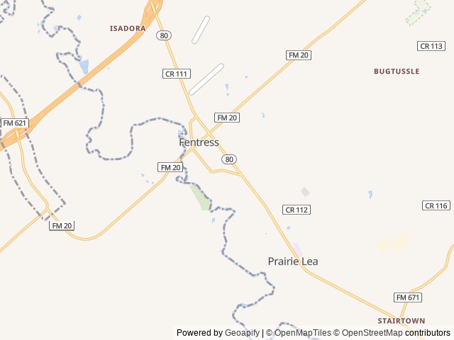 Map of San Marcos River Resort location at Fentress, TX, United States