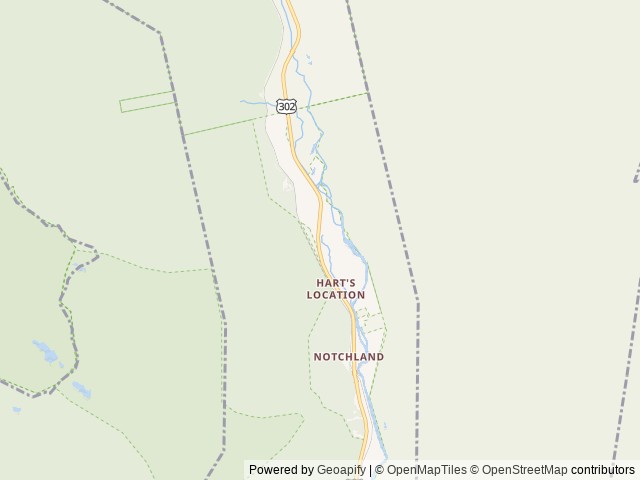 Map of Crawford Notch Campground location at Hart's Location, NH, United States