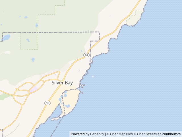 Map of Black Beach Campground location at Silver Bay, MN, United States