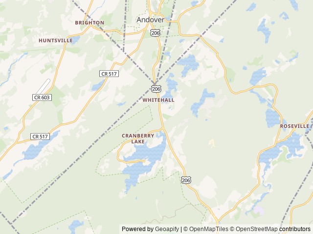 Map of Panther Lake Camping Resort location at Andover, NJ, United States