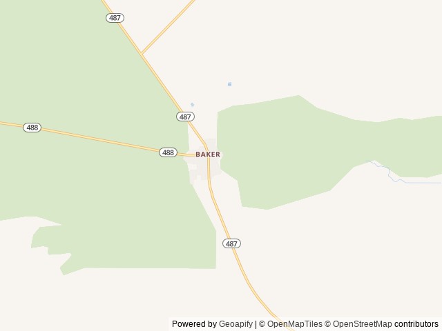 Map of Whispering Elms Motel & RV Park location at Baker, NV, United States