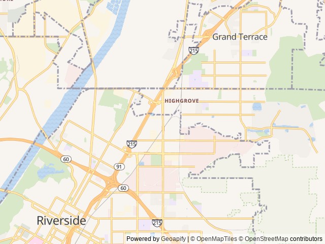 Map for 2007 Newmar Kountry Star 4002 near Riverside, CA