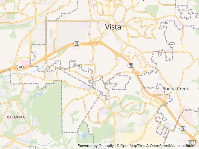 Map of Safari Sunset Eco Ranch location at Vista, CA, United States