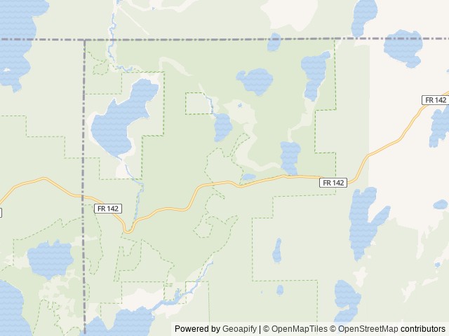 Map of Emily Lake Recreation Area location at Park Falls, WI, United States