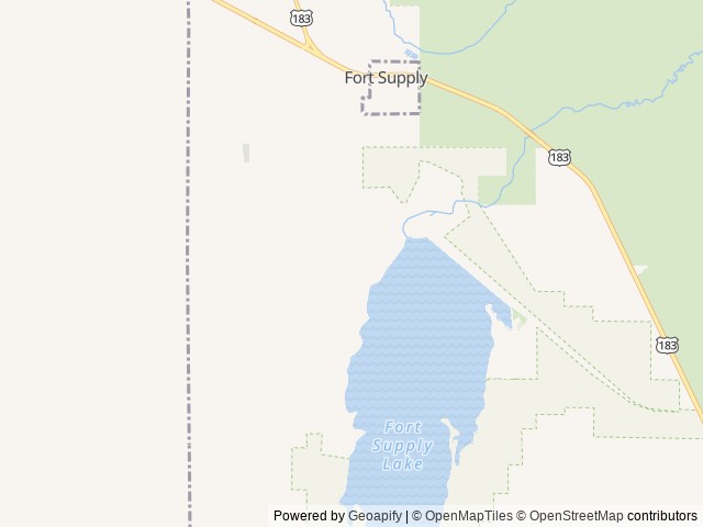 Map of Supply Park location at Fort Supply, OK, United States