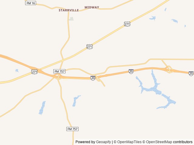 Map of Logan’s Way Tiny Home & RV Park location at Winona, TX, United States