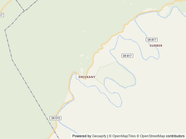 Map of Craig Creek Recreation Area location at Blacksburg, VA, United States