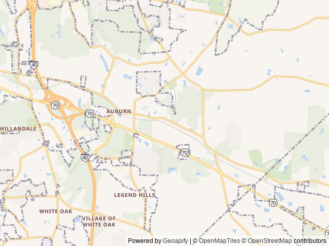 Map of Triangle RV Park South location at Garner, NC, United States