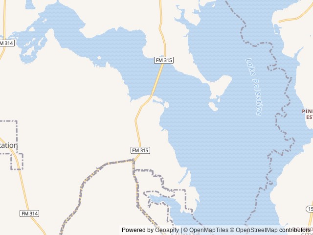 Map of Flat Creek Marina and RV Camping location at Chandler, TX, United States