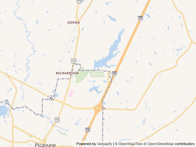 Map for The Minnie drop adventure oasis near Carriere, AL