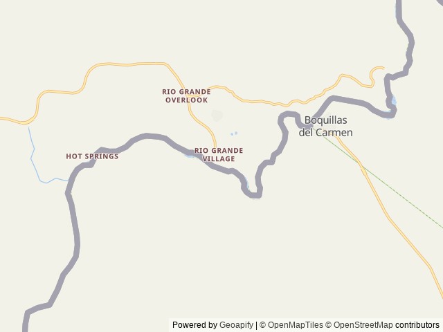 Map of Rio Grande Village (Big Bend, TX) location at Big Bend Nat. Park, TX, United States