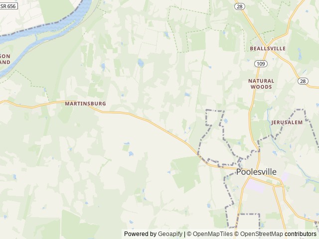 Map for 2025 Keystone Passport Classic 33ft Family Getaway near Poolesville, VA