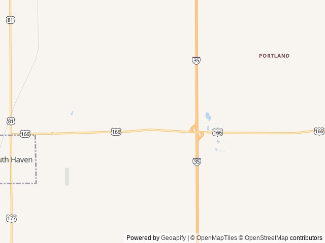 Map of Southern Winds RV Park location at South Haven, KS, United States