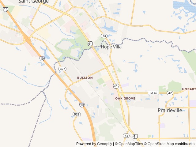 Map for 2007 Foretravel Phenix 445 near Prairieville, LA