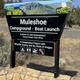 This photo shows the site id sign for Muleshoe Campground and Boat Launch.