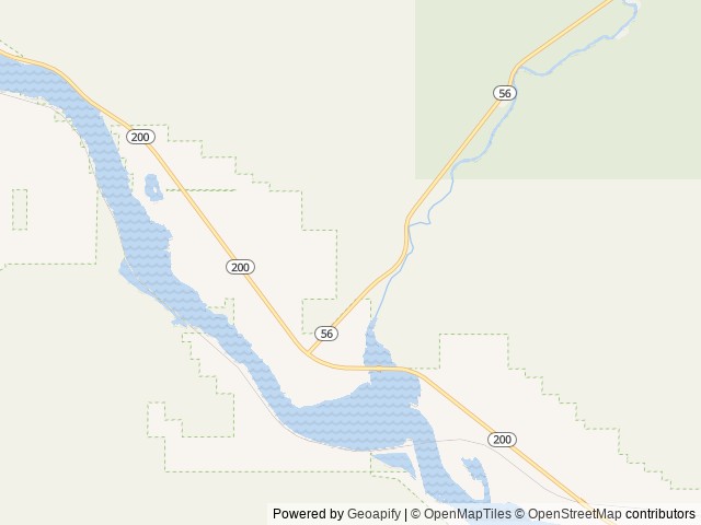 Map of Bull River Pavilion location at Trout Creek, MT, United States