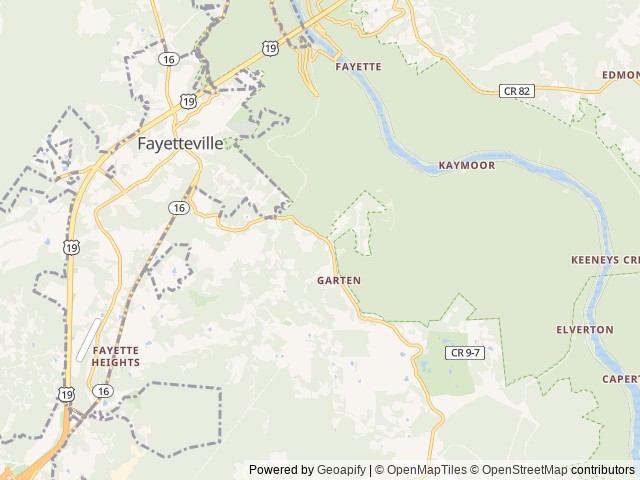 Map of Arrowhead Bike Farm & Campground location at Fayetteville, WV, United States