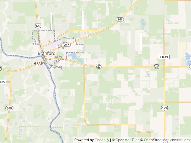 Map of Rivers Crossing RV Resort location at Branford, FL, United States