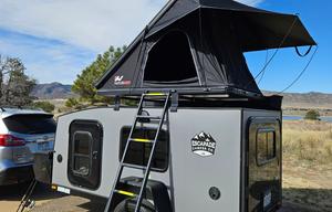 Off-Grid Teardrop Trailer Camper with Rooftop Tent
