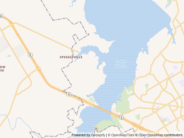 Map of Speegleville Park location at Waco, TX, United States
