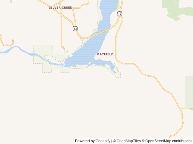 Map of Mayfield Lake RV Resort location at Mossyrock, WA, United States