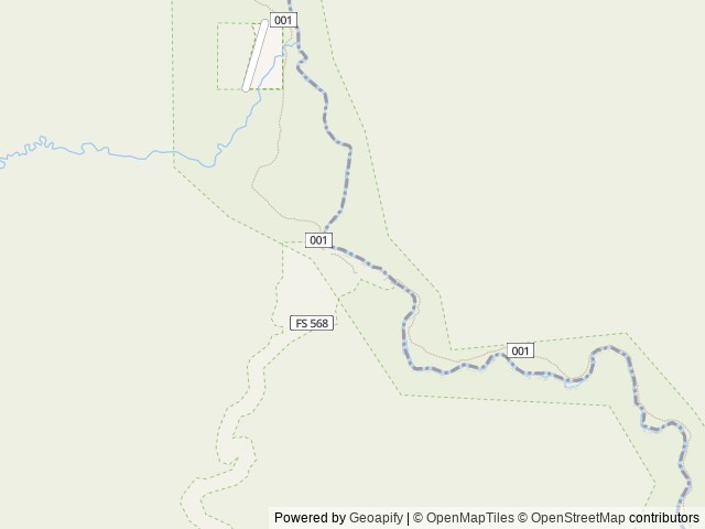 Map of Boundary Creek Campground location at Challis, ID, United States