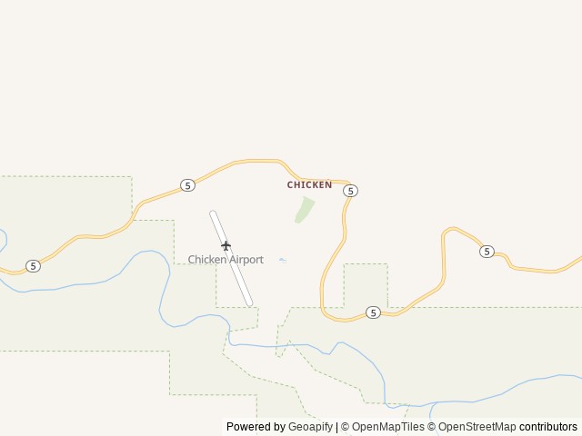 Map of Chicken Gold Camp and Outpost location at Chicken, AK, United States