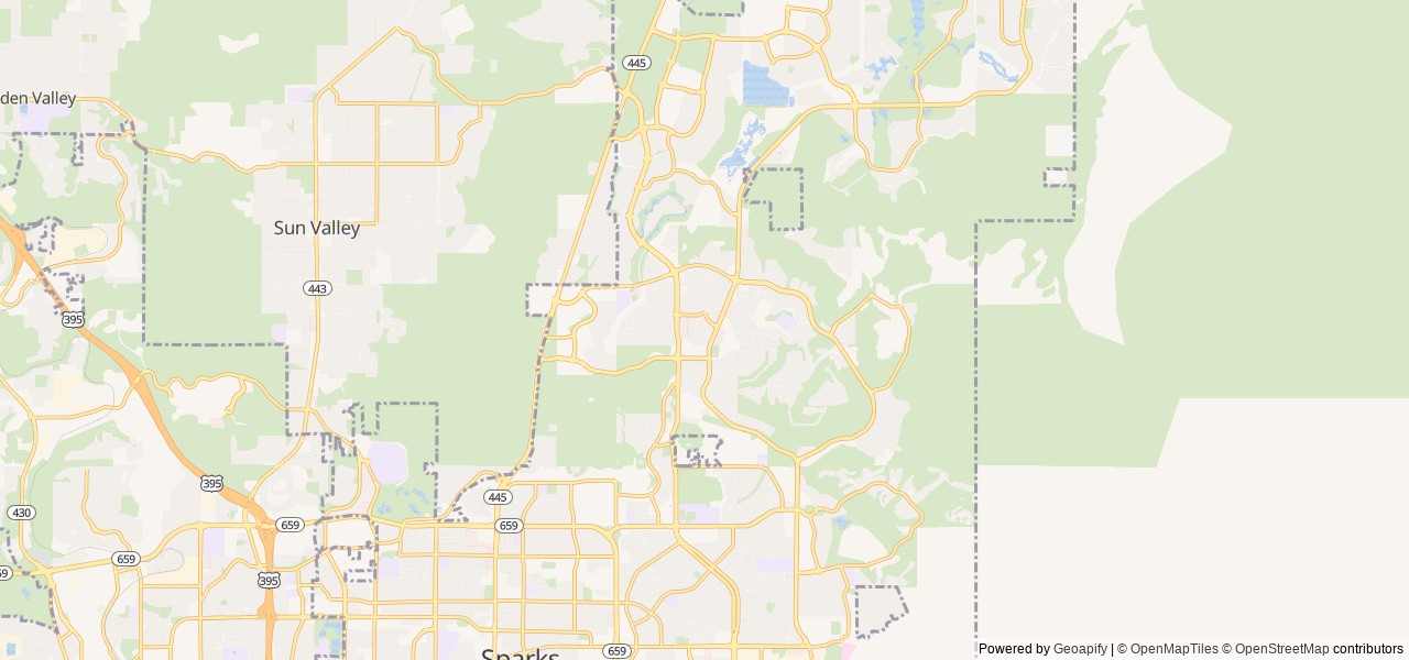 Map for Forest River near Sparks, NV