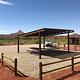 Superbowl Group Site shade structure with Six Shooter Peak in background