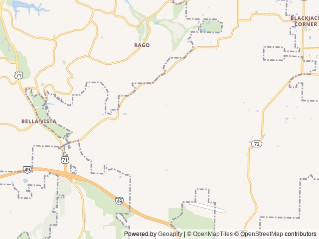 Map of Bentonville Bike Camp location at Bentonville, AR, United States
