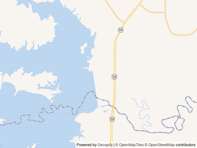 Map of Oak Park (Wright Patman Lake) location at Texarkana, TX, United States