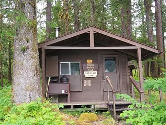 Eagle Lake Cabin brown cabin with tree next to it and behind it