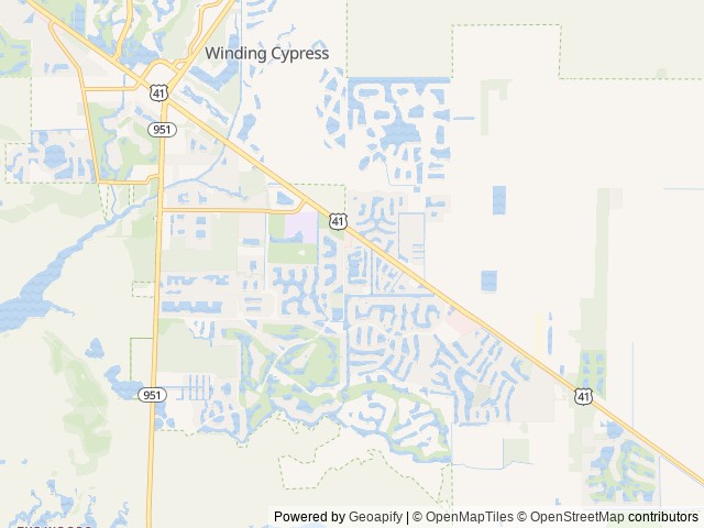 Map of The Waves RV Resort location at Naples, FL, United States