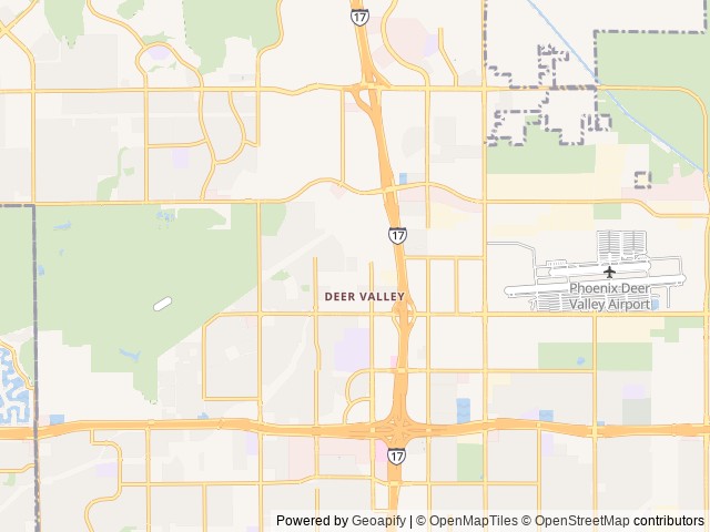 Map of Deer Valley RV Park location at Phoenix, AZ, United States