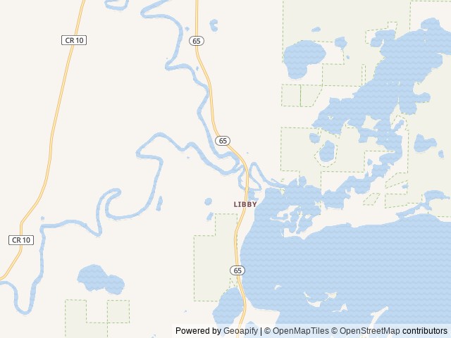 Map of Sandy Lake location at McGregor, MN, United States