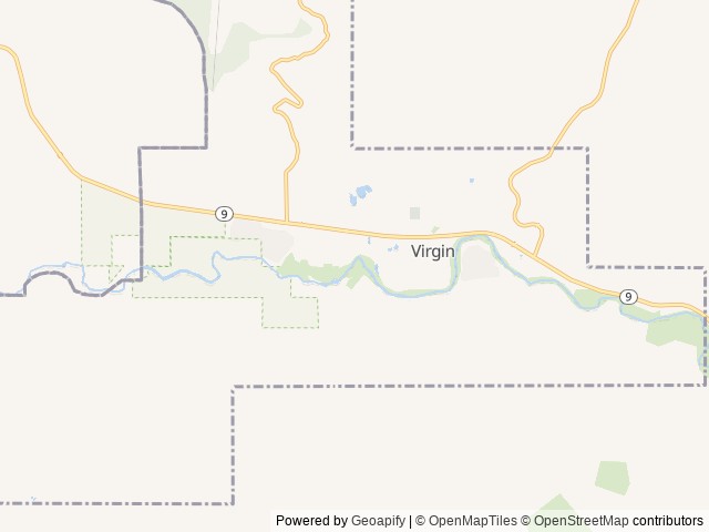 Map of Zion White Bison Resort location at Virgin, UT, United States