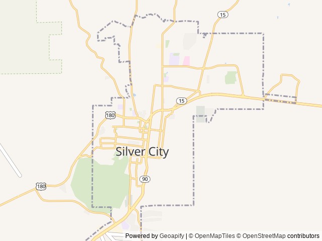 Map of Silver City RV Park location at Silver City, NM, United States