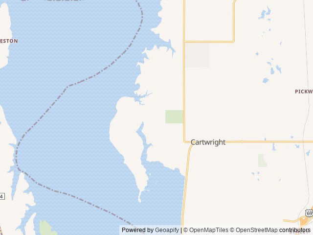 Map of Burns Run West location at Cartwright, OK, United States