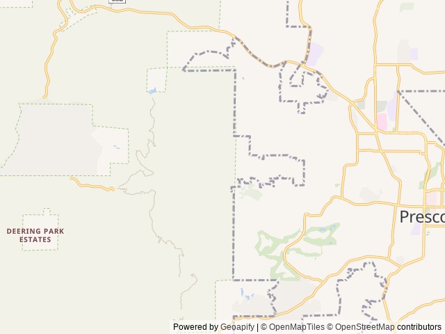 Map of Thumb Butte location at Prescott, AZ, United States