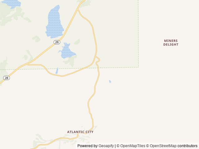 Map of Atlantic City Campground location at Lander, WY, United States