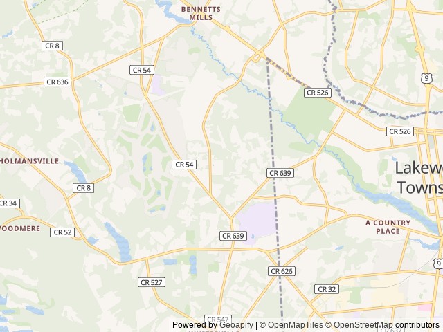 Map of Tip Tam Camping Resort location at Jackson Township, NJ, United States