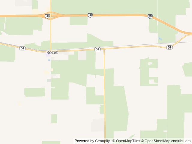 Map of All Seasons RV Park location at Rozet, WY, United States