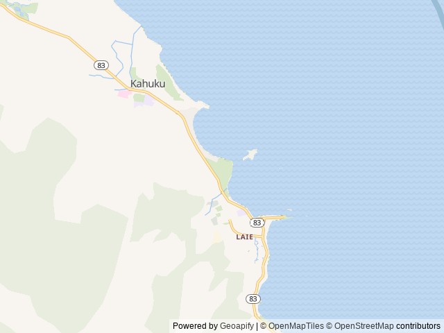 Map of Mālaekahana State Recreation Area location at Laie, HI, United States