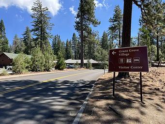 Grant Grove Village Road Sign