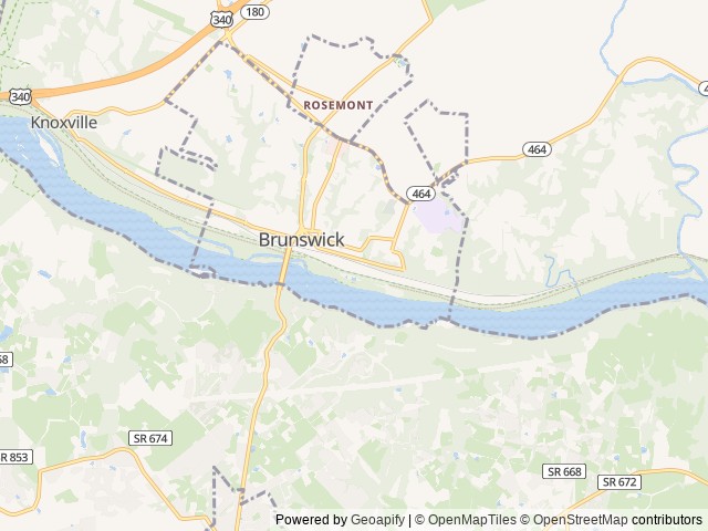 Map of Brunswick Family Campground location at Brunswick, MD, United States