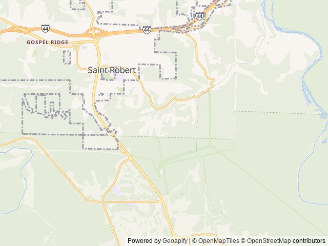 Map for Pet friendly 90s inspired camping experience near Saint Robert, MO