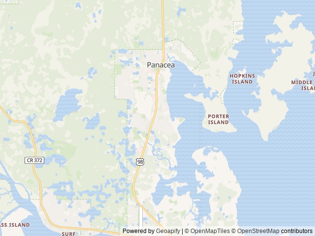 Map of Panacea RV Park location at Panacea, FL, United States