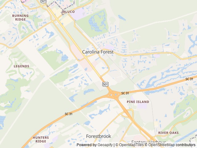 Map for Family Escape RV Myrtle Beach near Myrtle Beach, NC