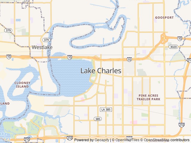 Map for 2012 Forest River Windjammer 3002W near Lake Charles, LA