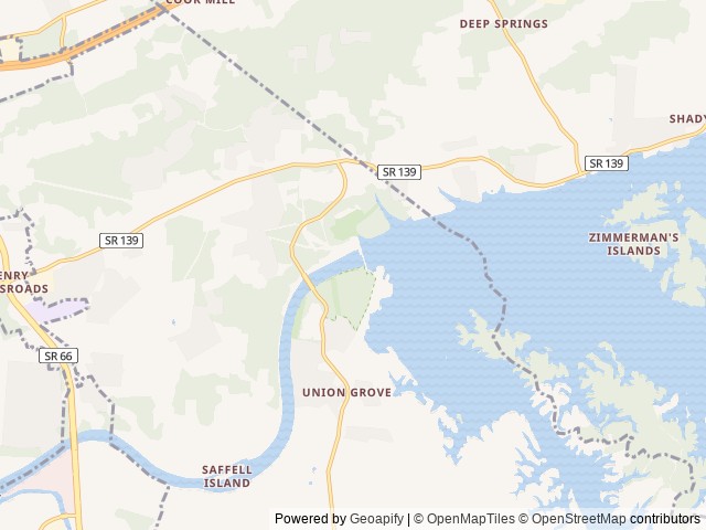 Map of Douglas Headwater Campground location at Sevierville, TN, United States